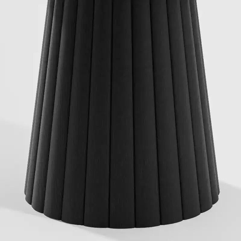Black Wood Round Dining Table with Designer Base