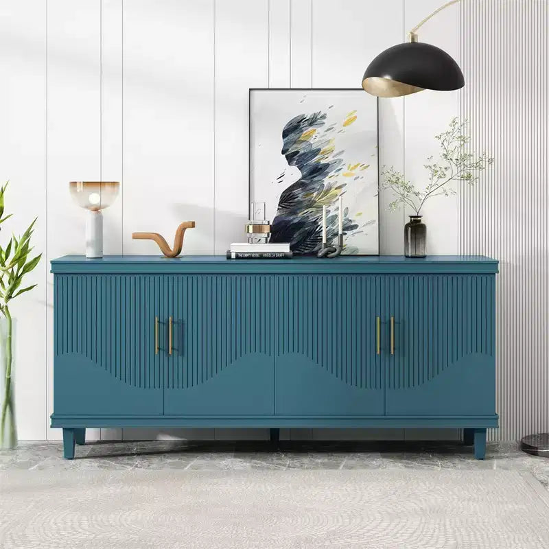 70.07'' 4-Door Cabinet, Sideboard Buffet, Modern Buffet Storage Cabinet, 330lbs Load Capacity Storage Cabinet For Living Room,Kitchen,Bedroom,Hallway