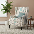 Christopher Knight Home Wescott Contemporary Fabric Wingback Pushback Recliner, Light Beige and Blue Floral