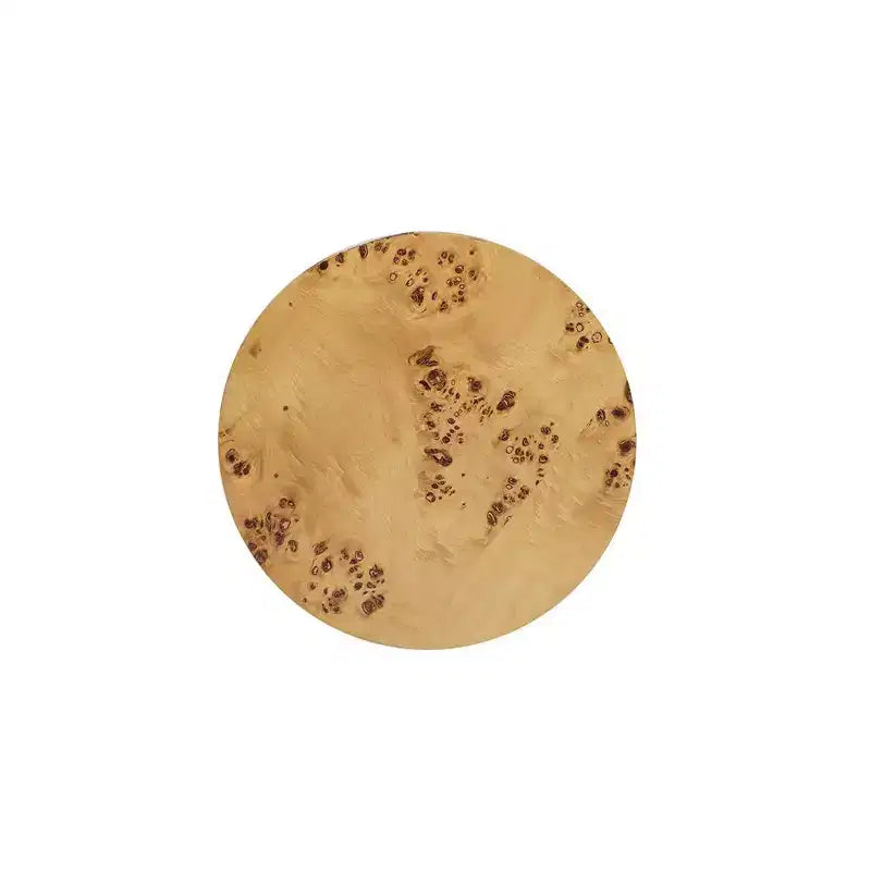 22" Accent Pillar Side Table - Warm Natural Brown Burl Wood