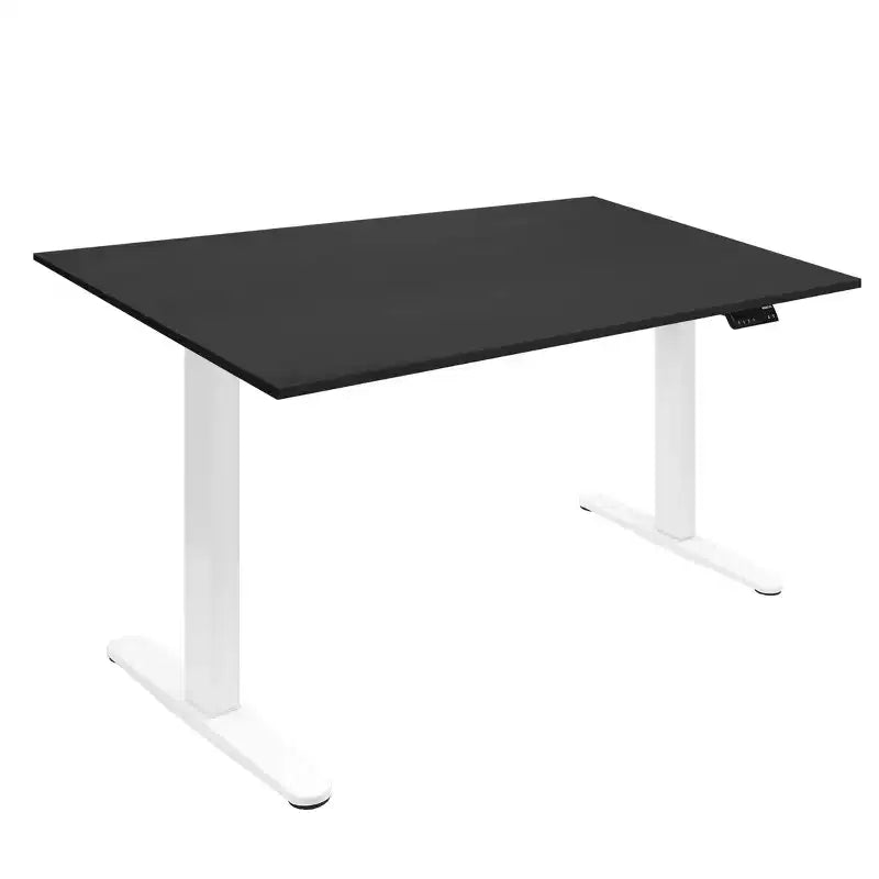 Mount-It! Dual Motor Electric Standing Desk with 55 Tabletop, White Base