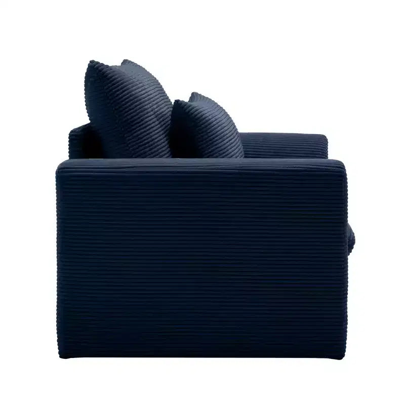 Corduroy 33.8" Deep Seat Single Sofa Accent Chair with Waist Pillow
