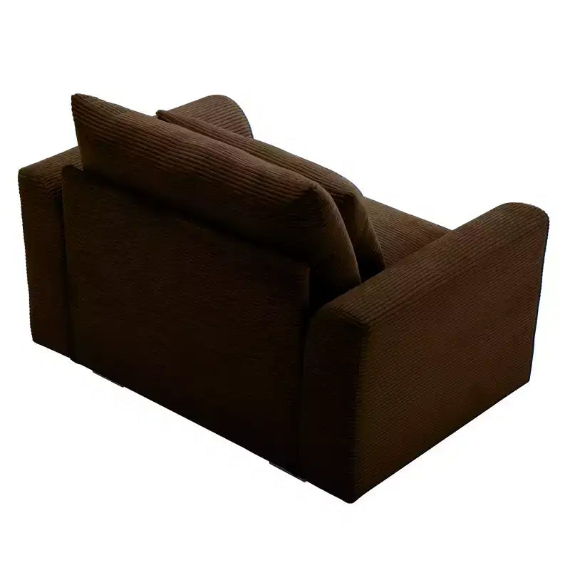Corduroy 33.8" Deep Seat Single Sofa Accent Chair with Waist Pillow
