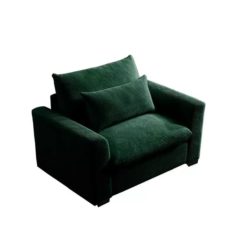 Corduroy 33.8" Deep Seat Single Sofa Accent Chair with Waist Pillow