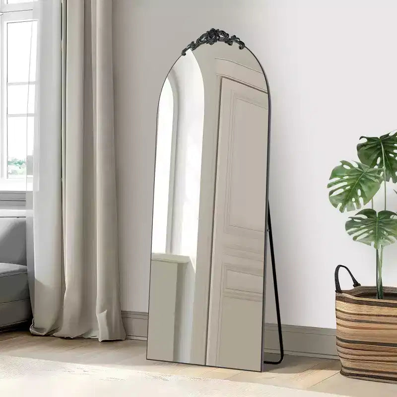 Dovelina Vintage Arched Full Length Standing Mirror Vanity Floor Mirror