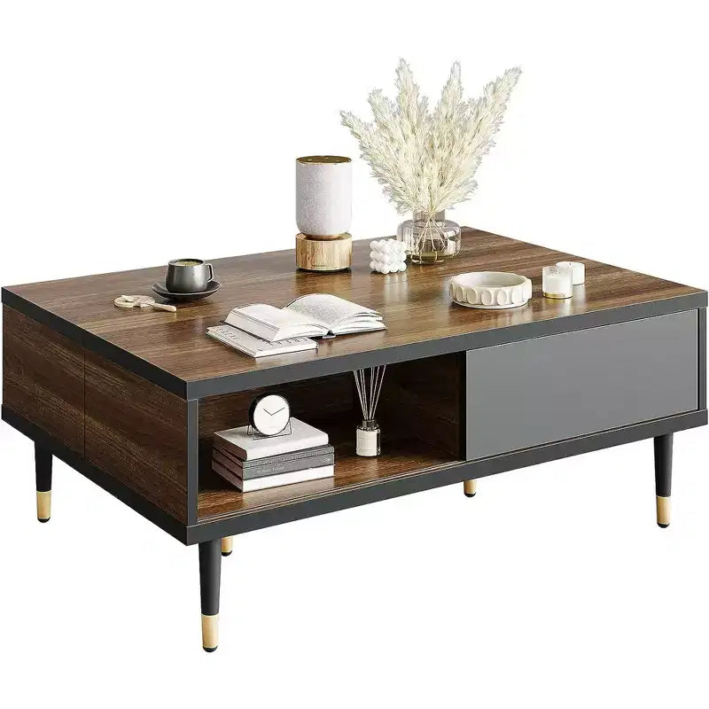 80" Mid Century Modern TV Stand & Coffee Table, 2-in-1 Entertainment Center for TVs up to 85"
