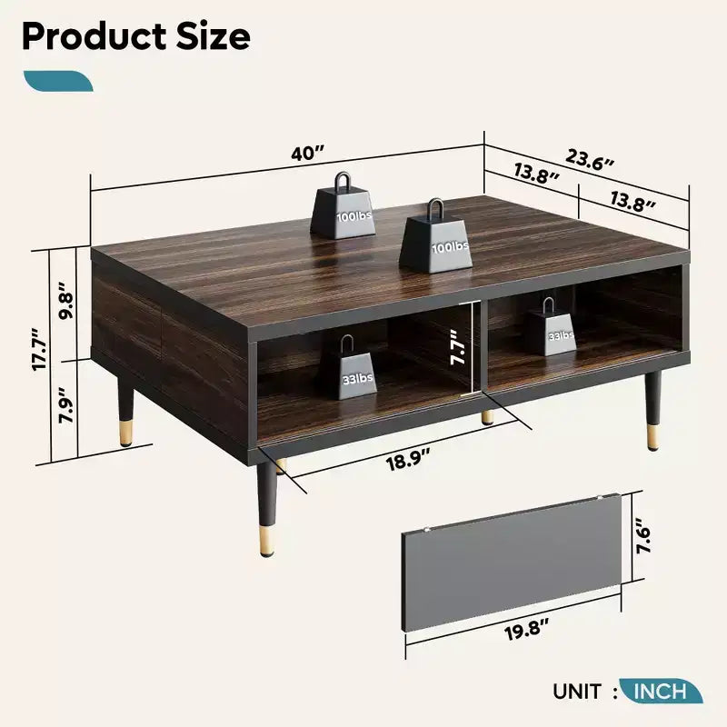 80" Mid Century Modern TV Stand & Coffee Table, 2-in-1 Entertainment Center for TVs up to 85"