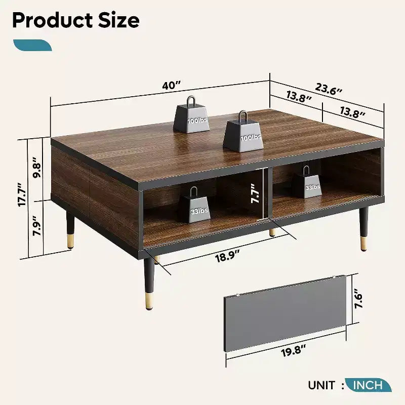 80" Mid Century Modern TV Stand & Coffee Table, 2-in-1 Entertainment Center for TVs up to 85"