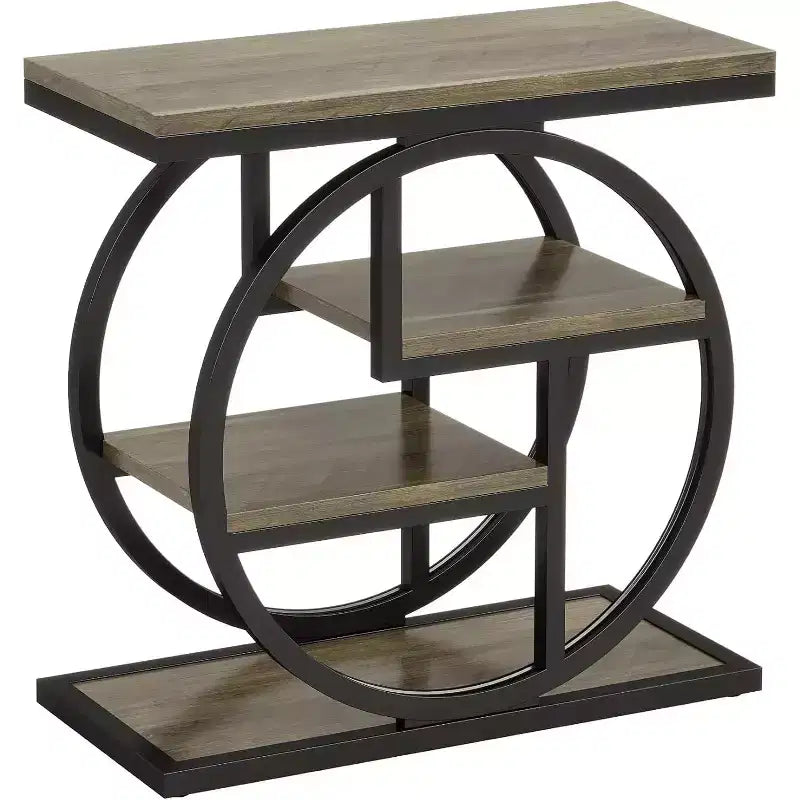 4-Tier End Table, Narrow Bedside Table with Storage Shelf
