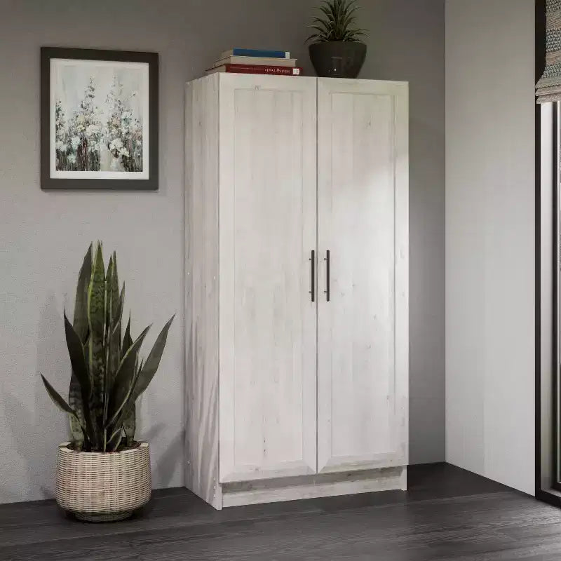 3-Shelf Accent Cabinet with Panel Doors