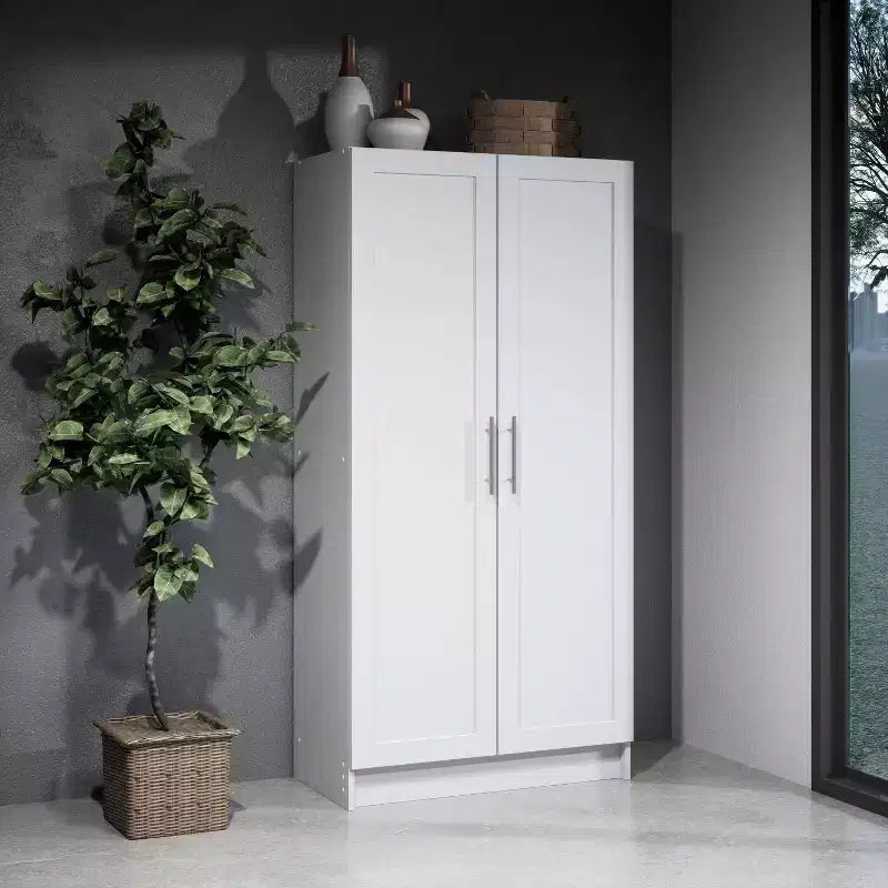 3-Shelf Accent Cabinet with Panel Doors