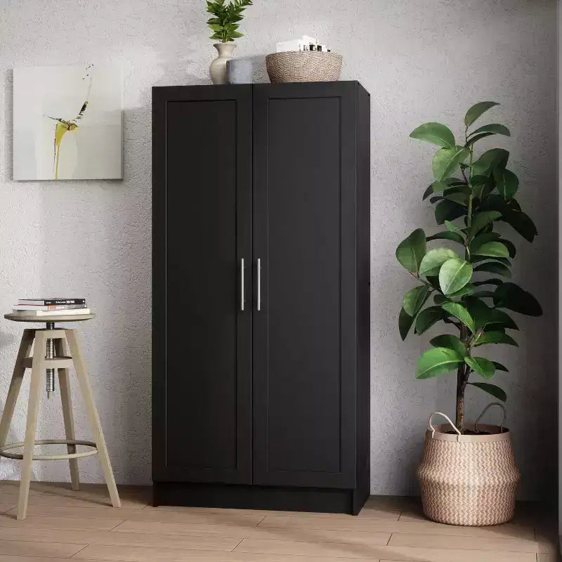 3-Shelf Accent Cabinet with Panel Doors