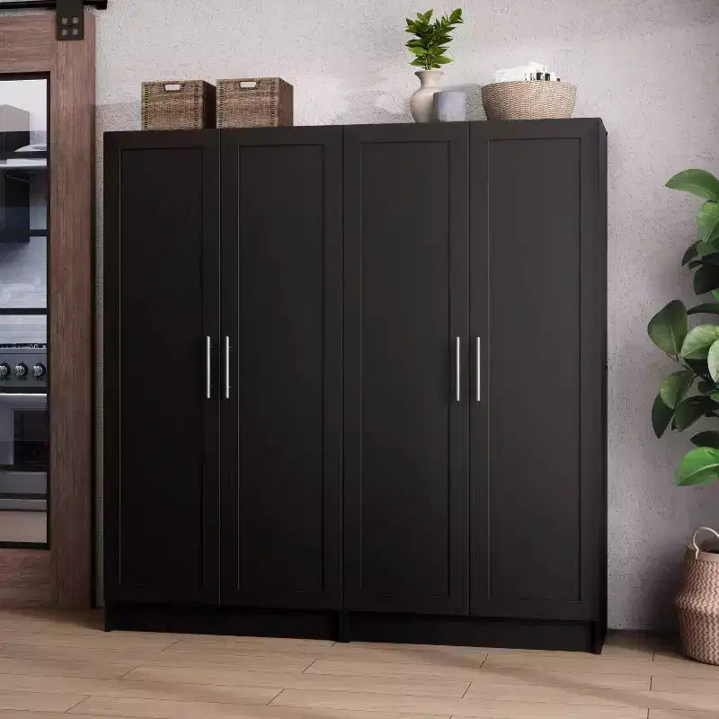 3-Shelf Accent Cabinet with Panel Doors