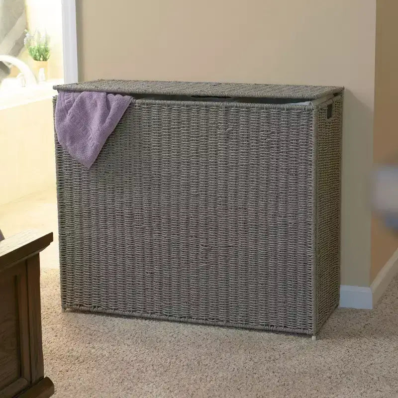 3 Compartment Laundry Sorter, Wicker Laundry Sorter