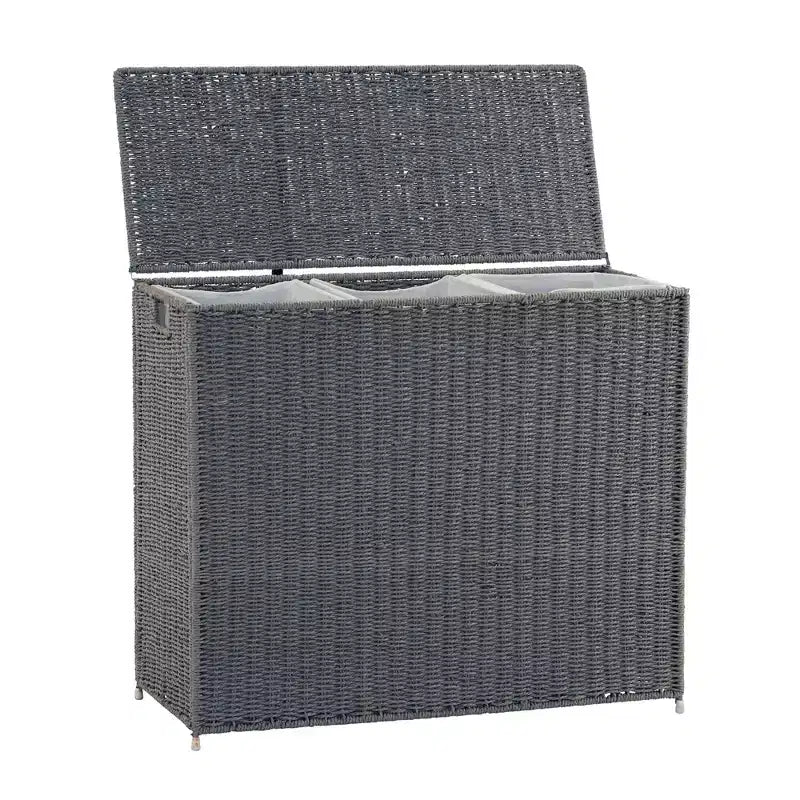 3 Compartment Laundry Sorter, Wicker Laundry Sorter