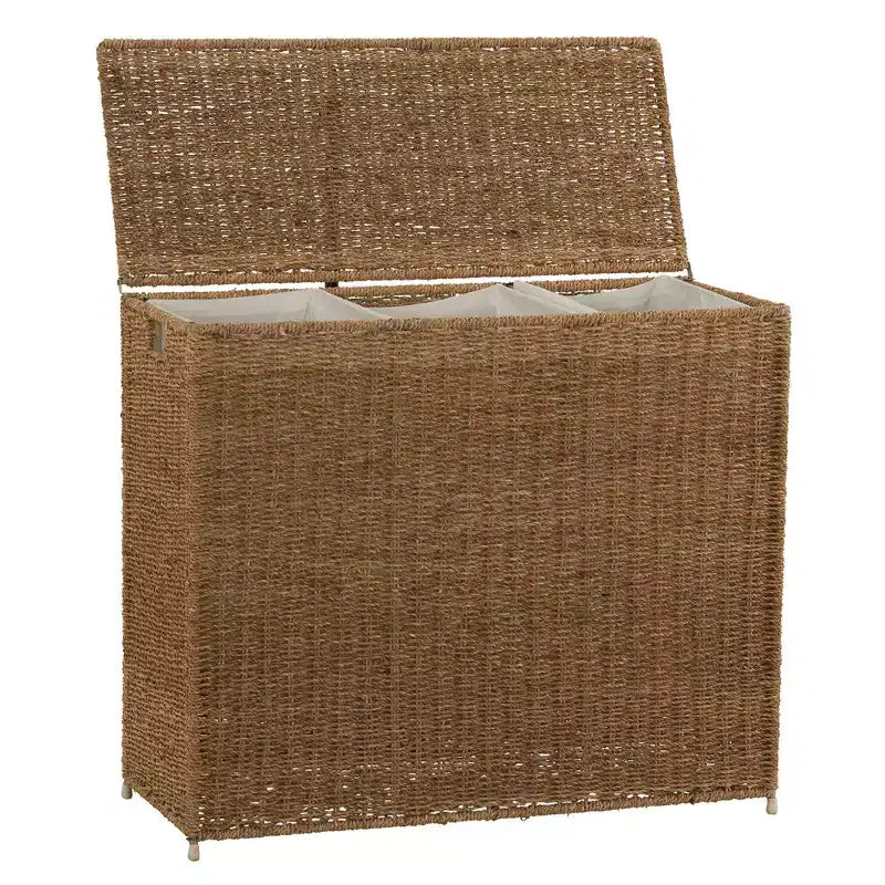3 Compartment Laundry Sorter, Wicker Laundry Sorter