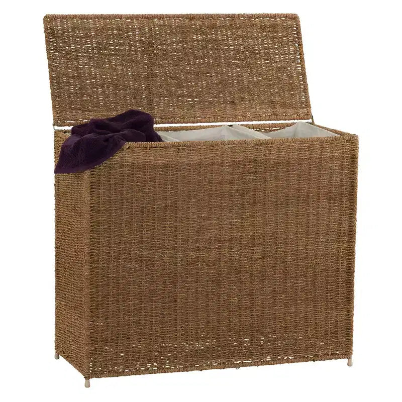 3 Compartment Laundry Sorter, Wicker Laundry Sorter