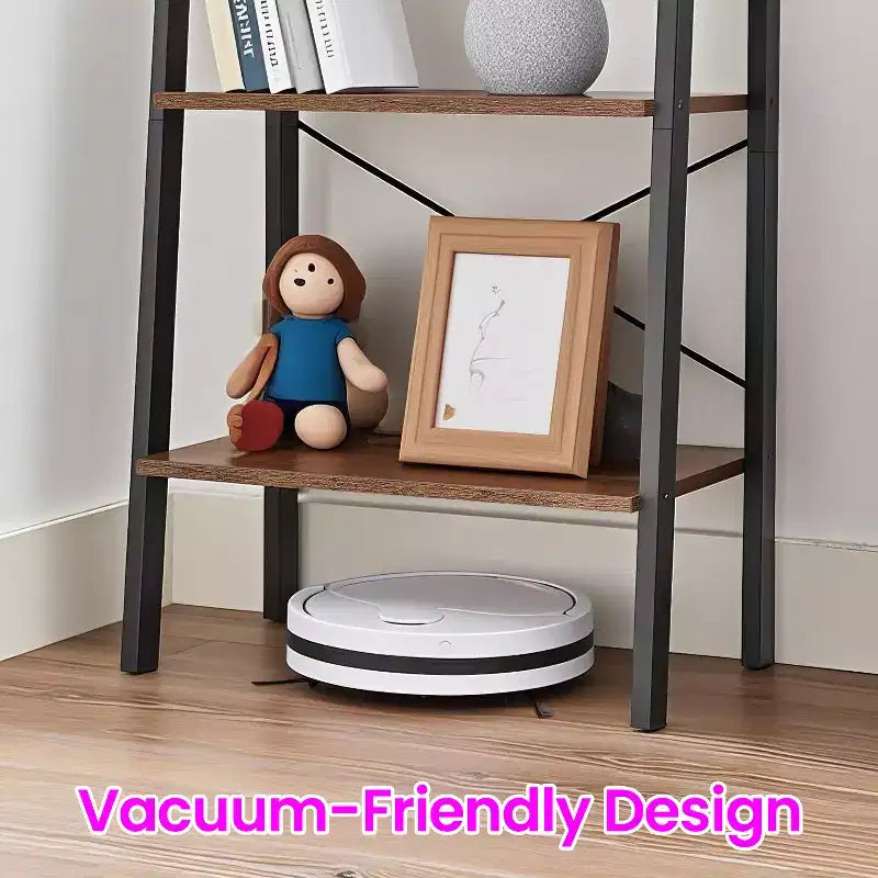 4-Tier Ladder Shelf Storage Rack Bookcase with Steel Frame