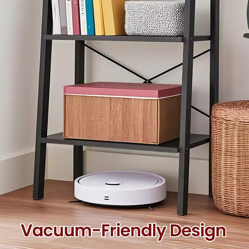 4-Tier Ladder Shelf Storage Rack Bookcase with Steel Frame
