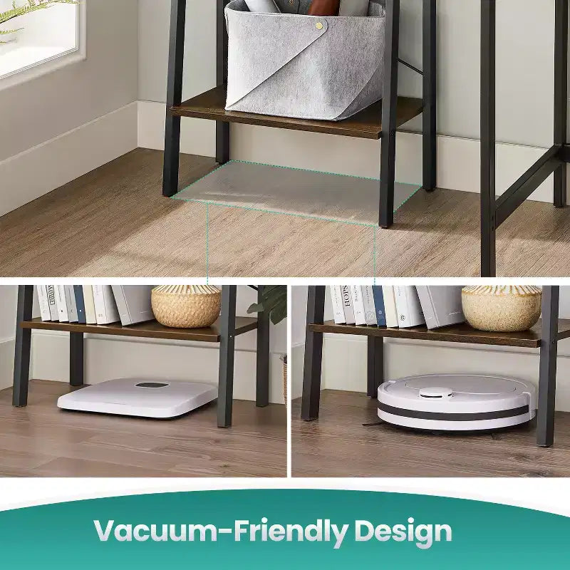 4-Tier Ladder Shelf Storage Rack Bookcase with Steel Frame