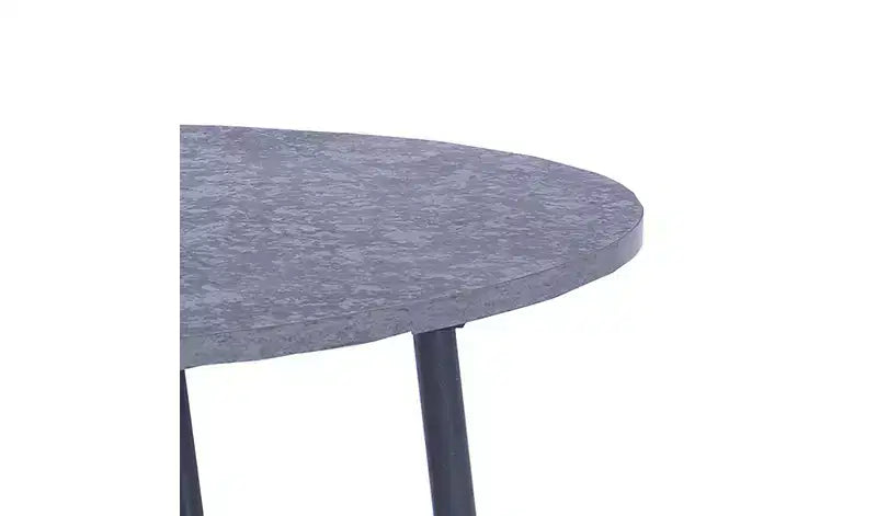 Oval Coffee Table with Storage Shelf - Rustic Gray & Black Metal